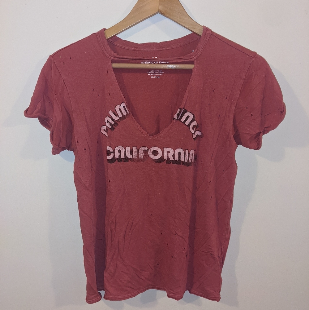 AE Distressed Cut Out Tee